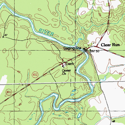 Topographic Map of Center Church, NC