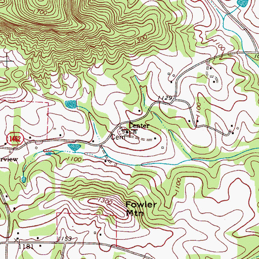 Topographic Map of Center Church, NC