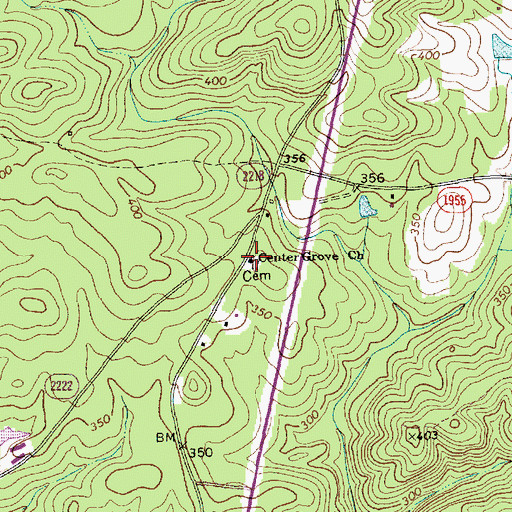 Topographic Map of Center Grove Church, NC