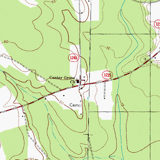 Topographic Map of Center Grove Church, NC