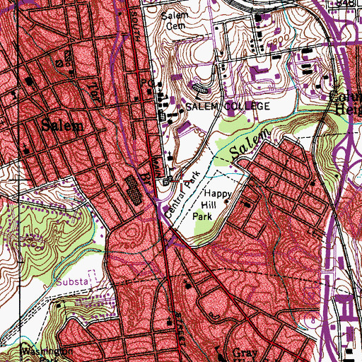 Topographic Map of Central Park, NC