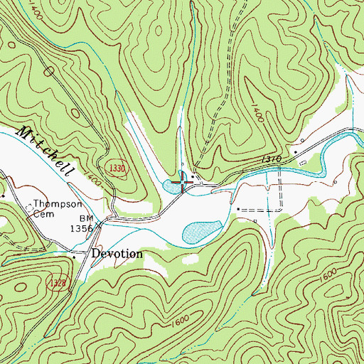 Topographic Map of Chadric Creek, NC