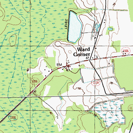 Topographic Map of Chadwick Church, NC