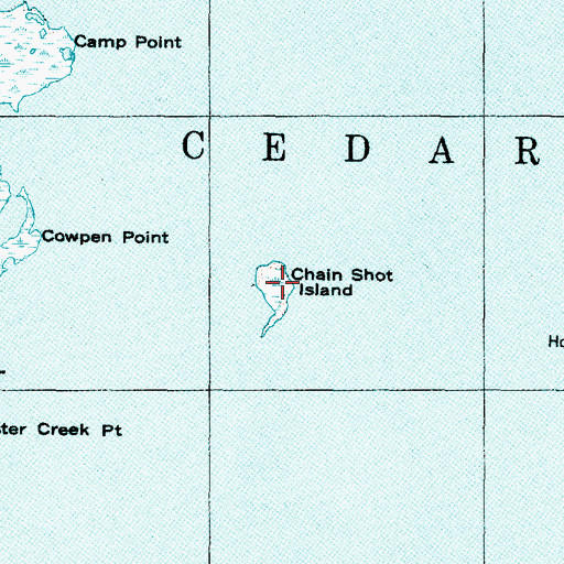 Topographic Map of Chain Shot Island, NC