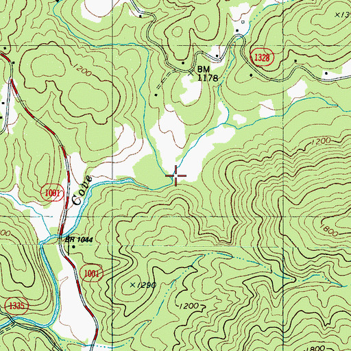 Topographic Map of Chalk Creek, NC