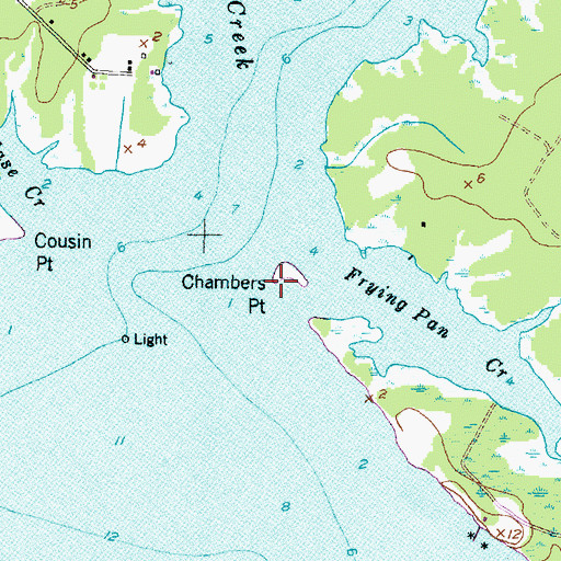 Topographic Map of Chambers Point, NC