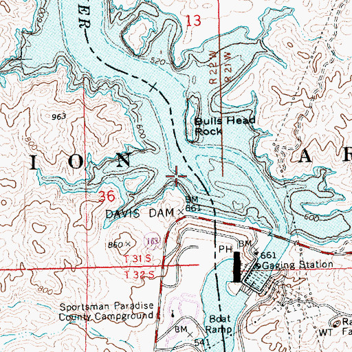 Topographic Map of Pyramid Canyon, AZ