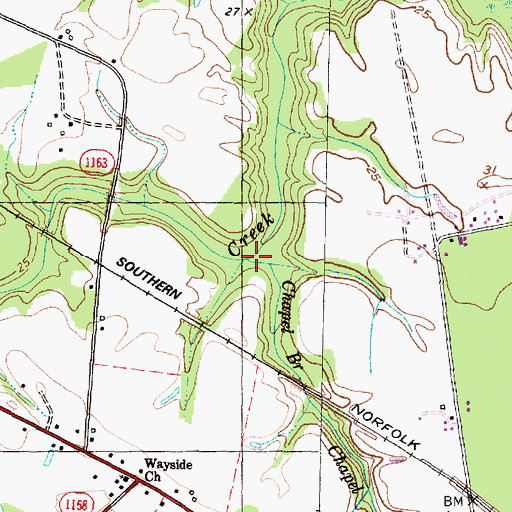 Topographic Map of Chapel Branch, NC