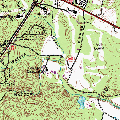 Topographic Map of Chapel Creek, NC