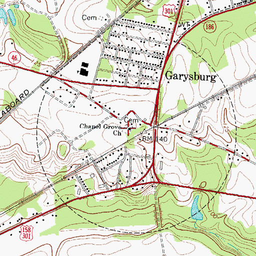 Topographic Map of Chapel Grove Church, NC