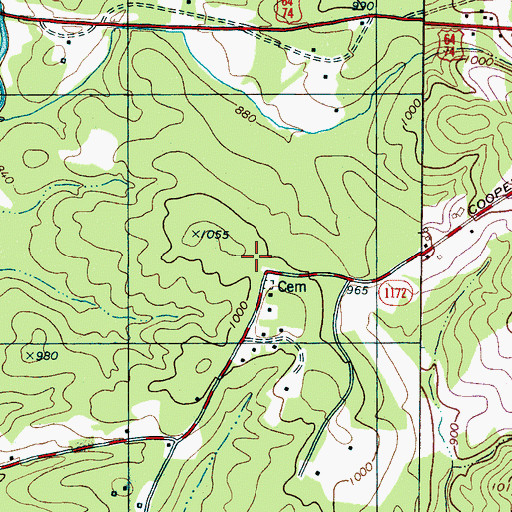 Topographic Map of Chapel Hill Church, NC