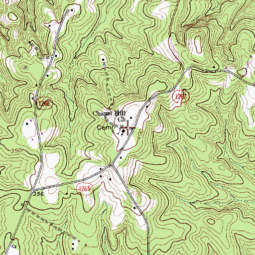 Topographic Map of Chapel Hill Church, NC