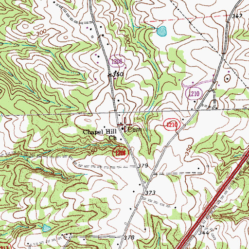 Topographic Map of Chapel Hill Church, NC