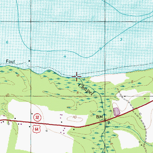 Topographic Map of Chapel Swamp, NC