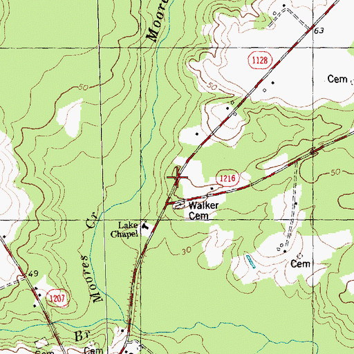 Topographic Map of Lake Chapel, NC