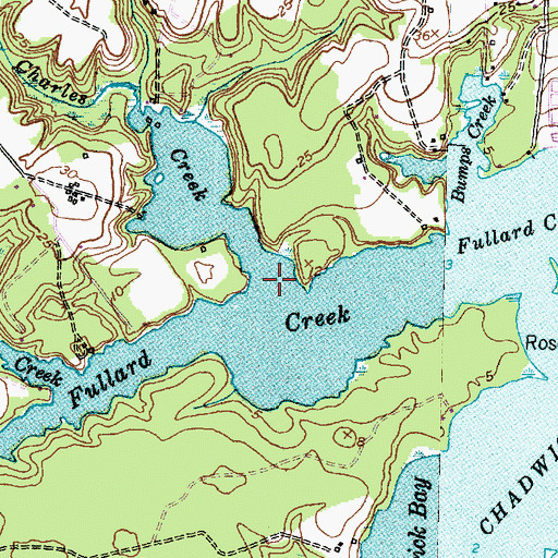 Topographic Map of Charles Creek, NC