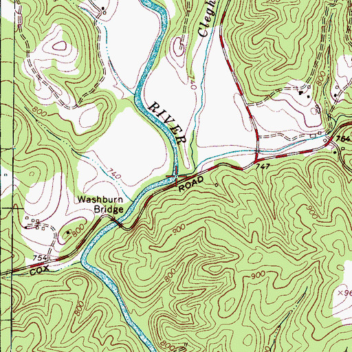 Topographic Map of Charles Creek, NC