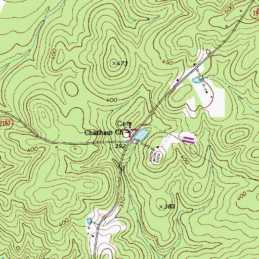 Topographic Map of Chatham Church, NC