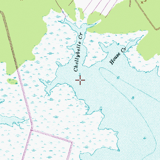 Topographic Map of Chellybelle Creek, NC