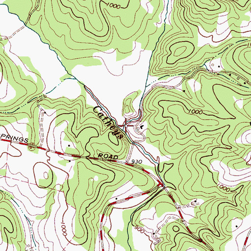Topographic Map of Cherry Creek, NC