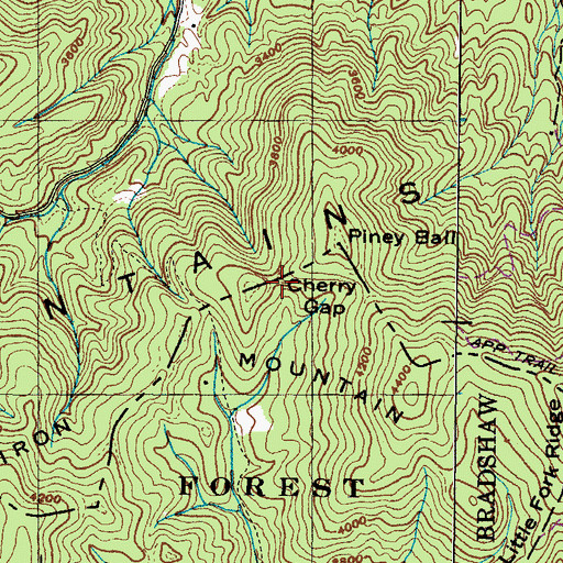 Topographic Map of Cherry Gap, NC
