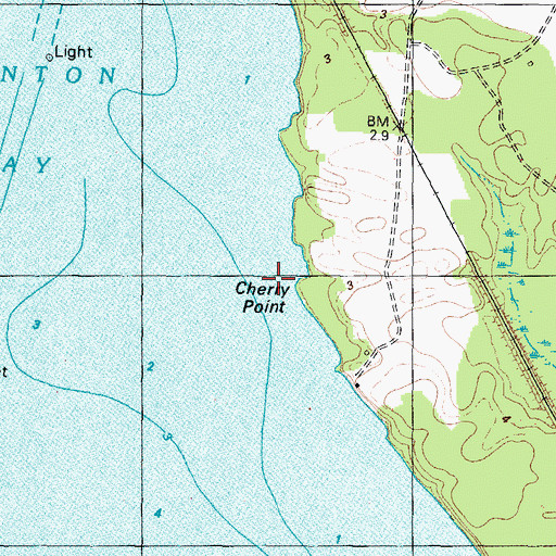 Topographic Map of Cherry Point, NC