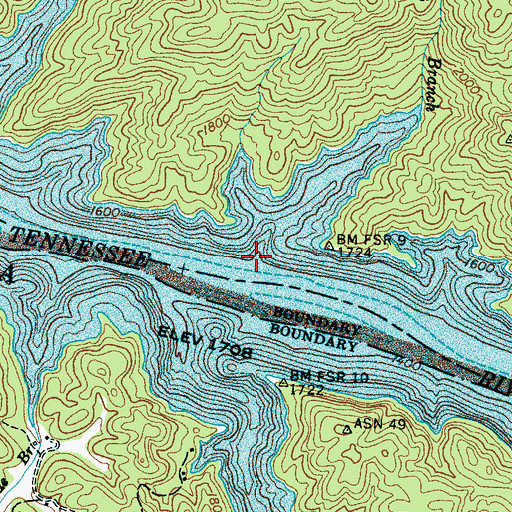 Topographic Map of Chesquaw Branch, NC