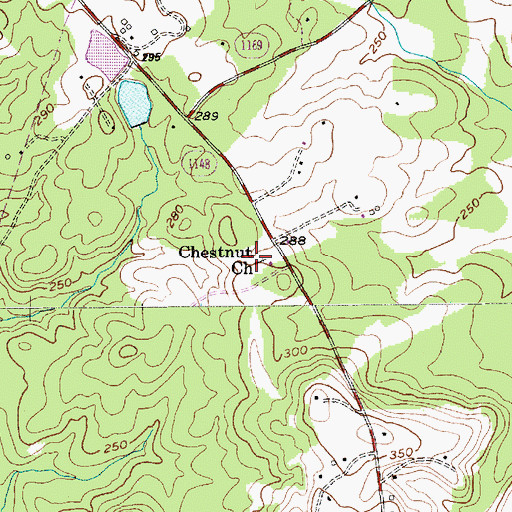 Topographic Map of Chestnut Church, NC