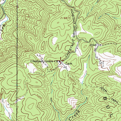 Topographic Map of Chestnut Grove Church, NC