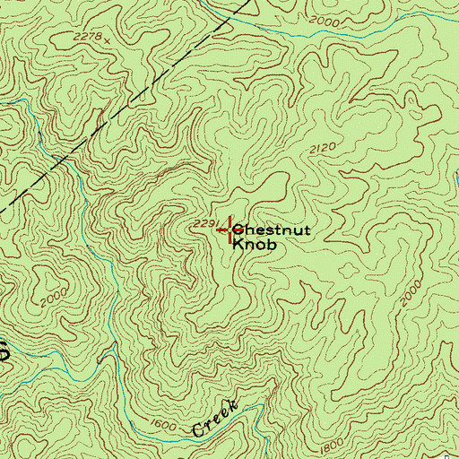 Topographic Map of Chestnut Knob, NC