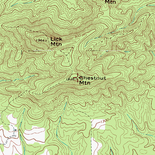 Topographic Map of Chestnut Mountain, NC