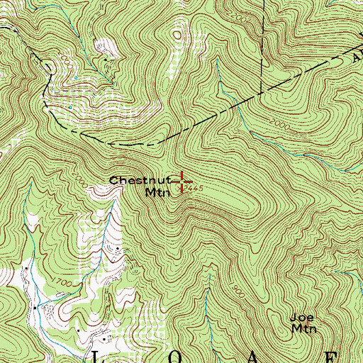 Topographic Map of Chestnut Mountain, NC