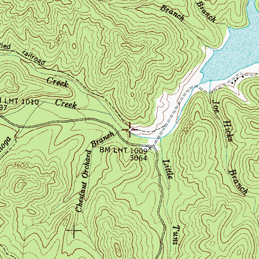 Topographic Map of Chestnut Orchard Branch, NC