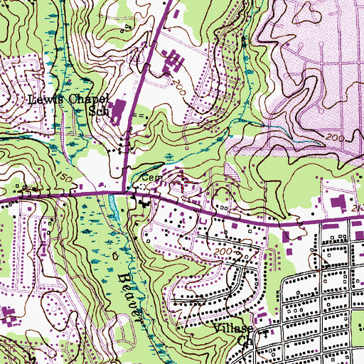 Topographic Map of Chestnut School, NC
