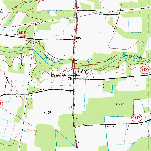 Topographic Map of China Grove Church, NC