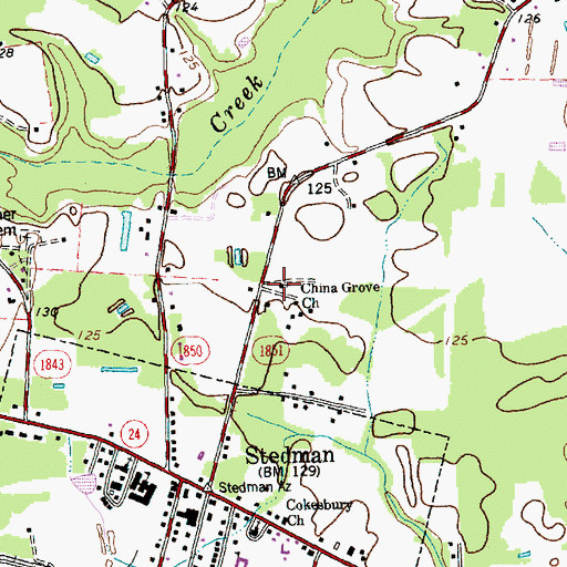 Topographic Map of China Grove Church, NC