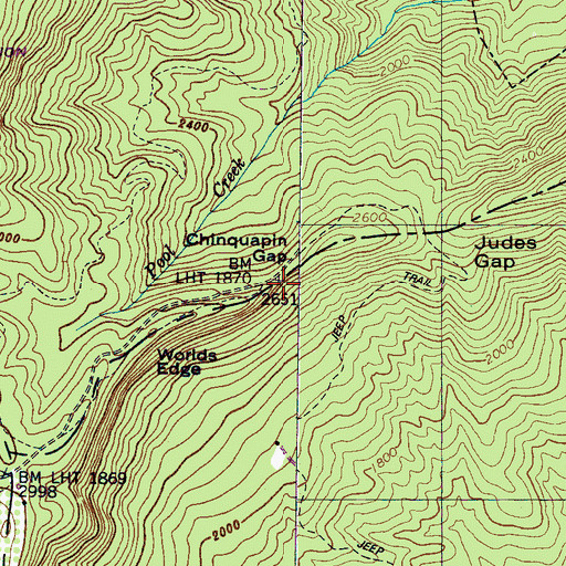 Topographic Map of Chinquapin Gap, NC