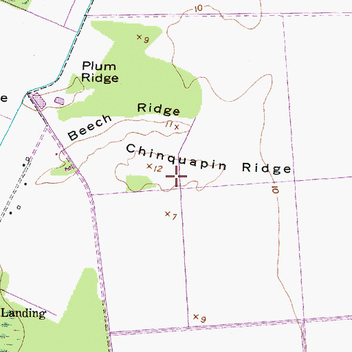 Topographic Map of Chinquapin Ridge, NC