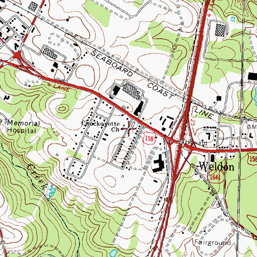 Topographic Map of Chockoyotte Church, NC