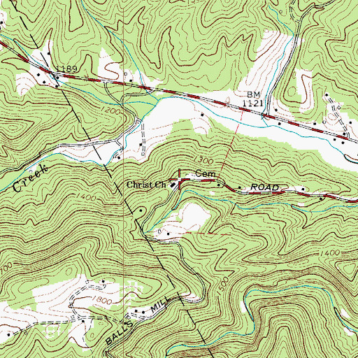 Topographic Map of Christ Church, NC