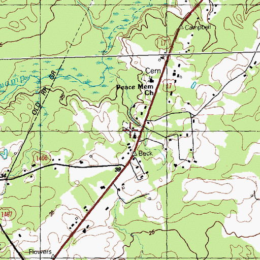 Topographic Map of Christian Chapel, NC