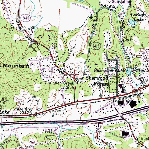 Topographic Map of Christian Creek Church, NC