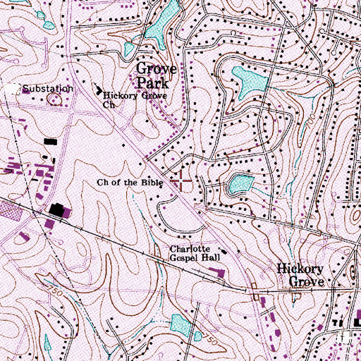 Topographic Map of Church of the Bible, NC