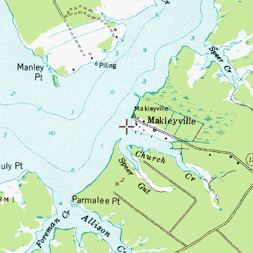Topographic Map of Church Creek, NC