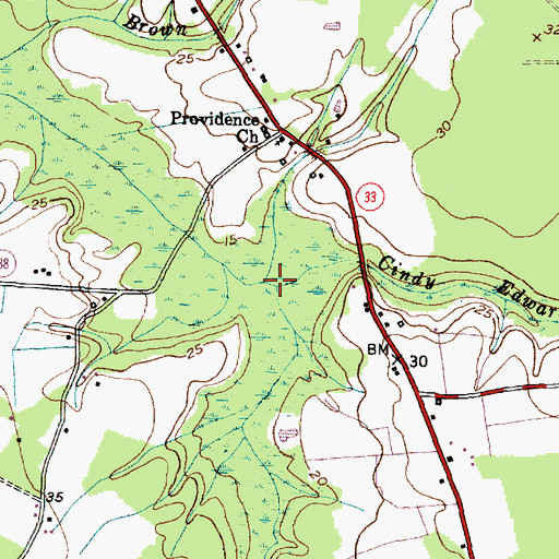 Topographic Map of Cindy Edwards Branch, NC