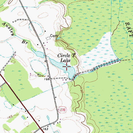Topographic Map of Circle T Lake, NC