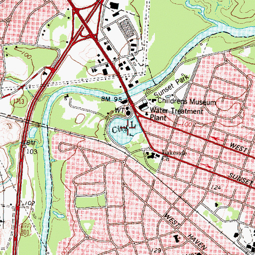 Topographic Map of City Lake, NC