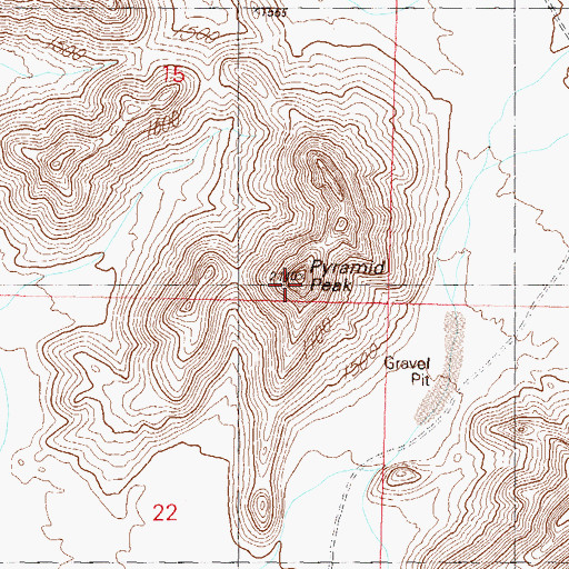 Topographic Map of Pyramid Peak, AZ