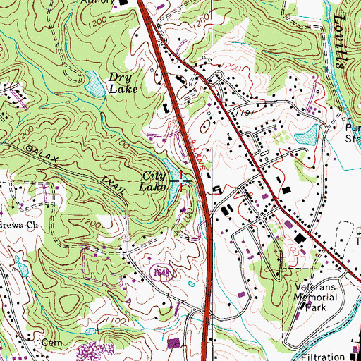 Topographic Map of City Lake, NC