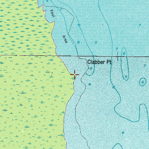 Topographic Map of Clabber Point, NC